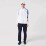 Lacoste agasalho esportivo color block para tênis homens branco roxo azul marinho y03 88BL996