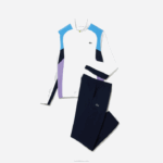 Lacoste agasalho esportivo color block para tênis homens branco roxo azul marinho y03 88BL996 - Image 5