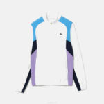 Lacoste agasalho esportivo color block para tênis homens branco roxo azul marinho y03 88BL996 - Image 6