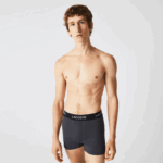 Lacoste baú de microfibra com cintura listrada pacote com 3 homens cinza escuro vermelho azul preto 8w3 88BL1528 - Image 6