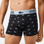Lacoste baú em jersey de poliéster reciclado com 3 unidades homens preto cinza escuro branco shq 88BL1561 - Image 2