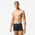 Lacoste baú em jersey de poliéster reciclado com 3 unidades homens preto cinza escuro branco shq 88BL1561