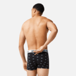 Lacoste baú em jersey de poliéster reciclado com 3 unidades homens preto cinza escuro branco shq 88BL1561 - Image 3