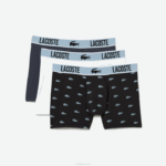 Lacoste baú em jersey de poliéster reciclado com 3 unidades homens preto cinza escuro branco shq 88BL1561 - Image 5