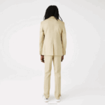 Lacoste Blazer plissado de algodão e linho homens anos 68 bege 88BL1305 - Image 3