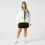 Lacoste blusão de náilon mulheres branco amarelo ug5 88BL2621 - Image 11