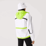 Lacoste blusão de náilon mulheres branco amarelo ug5 88BL2621 - Image 4