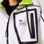 Lacoste blusão de náilon mulheres branco amarelo ug5 88BL2621 - Image 5