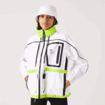 Lacoste blusão de náilon mulheres branco amarelo ug5 88BL2621 - Image 9