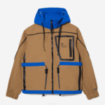 Lacoste blusão de náilon mulheres marrom azul 9fg 88BL2620