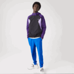 Lacoste blusão esportivo embalável homens preto roxo 6kb 88BL1255