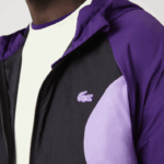 Lacoste blusão esportivo embalável homens preto roxo 6kb 88BL1255 - Image 6