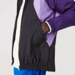 Lacoste blusão esportivo embalável homens preto roxo 6kb 88BL1255 - Image 7