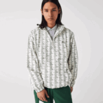 Lacoste blusão pulôver com estampa de monograma vivo homens branco verde pt2 88BL1291 - Image 2