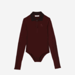 Lacoste body gola com zíper mulheres bordeaux zs1 88BL2496 - Image 3