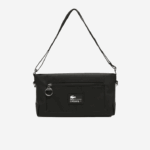 Lacoste bolsa com zíper de fibra reciclada mulheres patch noir l51 88BL1968 - Image 2