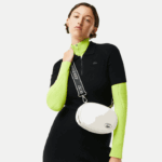 Lacoste bolsa de câmera redonda com alça de marca mulheres laponie noir l21 88BL2877