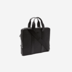 Lacoste bolsa de computador extra fina em couro pique chantaco homens preto 000 88BL2074 - Image 3