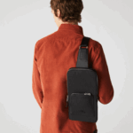 Lacoste bolsa de couro chantaco confortável homens preto 000 88BL2014