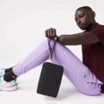 Lacoste bolsa de couro pique chantaco com zíper homens preto 000 88BL2009