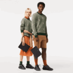Lacoste bolsa de lona piquê revestida anna com zíper mulheres noir krema a91 88BL2817