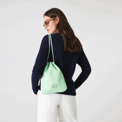 Lacoste bolsa de ombro vertical em couro granulado mulheres cinzas k93 88BL2874