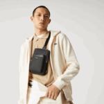 Lacoste bolsa em couro piquê chantaco homens preto 000 88BL2095
