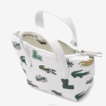 Lacoste bolsa nano com estampa de quadrinhos mulheres blanc croc l05 88BL2883 - Image 5