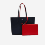 Lacoste bolsa tote bicolor reversível anna mulheres fuzileiro naval 166 vermelho 240 b50 88BL2828 - Image 2