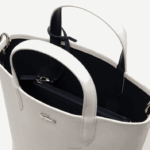 Lacoste bolsa tote reversível de lona revestida anna mulheres farine blue nuit l44 88BL2780 - Image 3