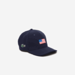 Lacoste boné ajustável da bandeira americana do esporte da taça dos presidentes homens azul marinho 166 88BL2331