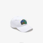 Lacoste boné de distintivo de contraste homens branco 001 88BL2238