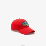 Lacoste boné de distintivo de contraste homens vermelho 240 88BL2240
