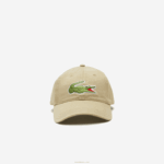 Lacoste boné de sarja de algodão orgânico ajustável homens bege cb8 88BL2138 - Image 2