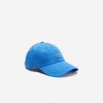 Lacoste boné de sarja de algodão orgânico homens azul kxb 88BL2148