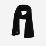 Lacoste cachecol de lã com nervuras homens preto 031 88BL2283