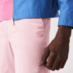 Lacoste calça chino reta de algodão orgânico vivo homens rosa 7sy 88BL1635 - Image 4