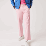 Lacoste calça chino reta de algodão orgânico vivo homens rosa 7sy 88BL1635 - Image 6