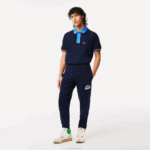 Lacoste calça de lã não escovada homens azul marinho 166 88BL309