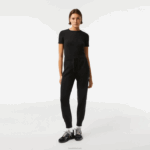 Lacoste calça de malha de algodão mulheres preto 031 88BL2404