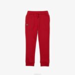Lacoste calça de moletom esportiva crianças vermelho 5sx 88BL3218