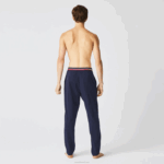 Lacoste calça de pijama de jérsei com cós tricolor homens azul marinho 166 88BL1402 - Image 3