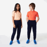 Lacoste calça de treino colorblock crianças azul marinho 166 88BL3197