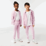 Lacoste calça de treino colorblock crianças rosa z4h 88BL3212