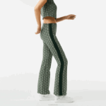 Lacoste calça de treino com estampa de monograma mulheres verde bege 7m4 88BL2535 - Image 2