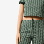 Lacoste calça de treino com estampa de monograma mulheres verde bege 7m4 88BL2535 - Image 6
