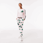 Lacoste calça estampada em quadrinhos mulheres rosa claro t03 88BL2569