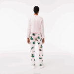 Lacoste calça estampada em quadrinhos mulheres rosa claro t03 88BL2569 - Image 3