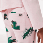 Lacoste calça estampada em quadrinhos mulheres rosa claro t03 88BL2569 - Image 4