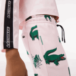 Lacoste calça estampada em quadrinhos mulheres rosa claro t03 88BL2569 - Image 6